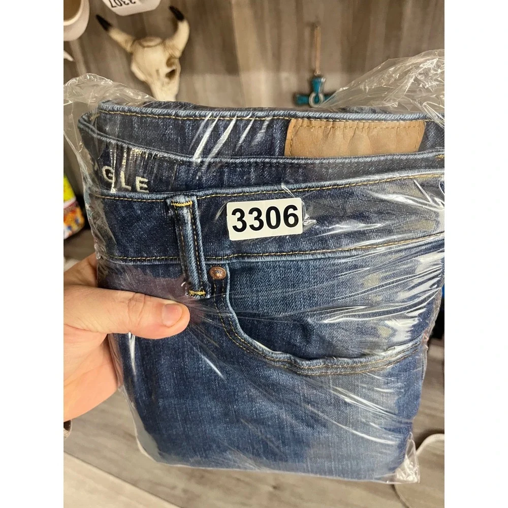American Eagle Slim Straight Jeans Mens 36x32 Blue Airflex+ Denim 3306